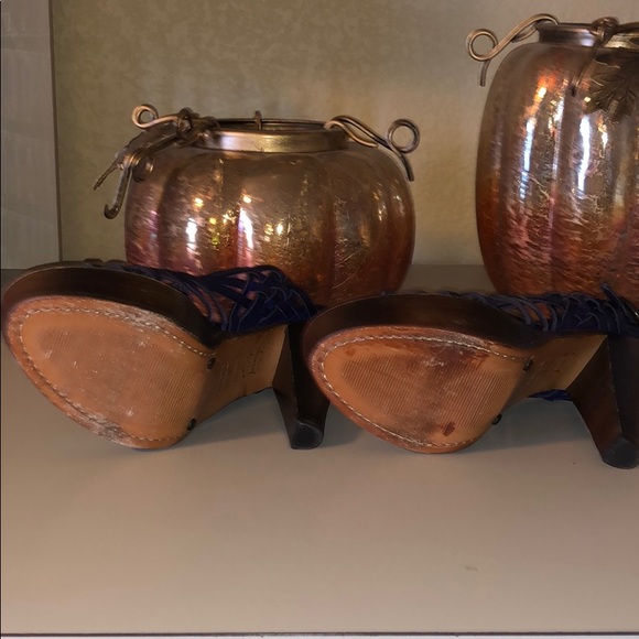 Frye Joy Huarache Deep Purple Heels Sandals Sz.7.5 - Picture 6 of 6